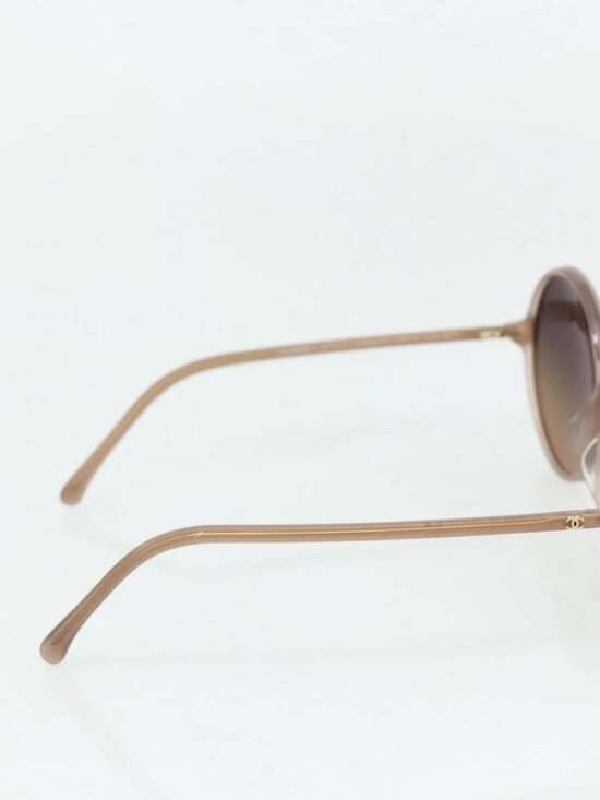 CHANEL COCO Mark Sunglasses plastic Beige CC Auth 176077A main image 9